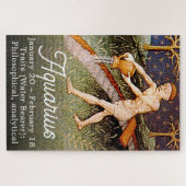 アクエリアスウォーターベアラ〔占星術の〕十二宮図サイン誕生日パーティー ジグソーパズル (横)