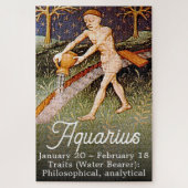 アクエリアスウォーターベアラ〔占星術の〕十二宮図サイン誕生日パーティー ジグソーパズル (縦)
