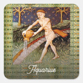 アクエリアスウォーターベアラ〔占星術の〕十二宮図サイン誕生日パーティー スクエアシール (正面)