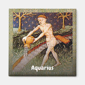 アクエリアスウォーターベアラ〔占星術の〕十二宮図サイン誕生日パーティー マグネット (正面)