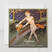 アクエリアスウォーターベアラ〔占星術の〕十二宮図サイン誕生日パーティー 招待状 (正面)