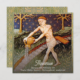 アクエリアスウォーターベアラ〔占星術の〕十二宮図サイン誕生日パーティー 招待状