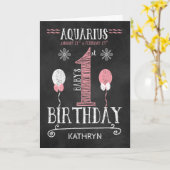 アクエリアスガール1stバースデー生まれタ1月21日から2月19日 カード (黄色い花)