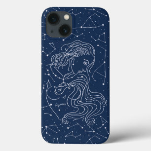 アクエリアスガール〔占星術の〕十二宮図標識 iPhone 13ケース