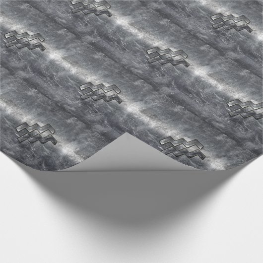 アクエリアスグランジシンボル動揺して銀鋼 ラッピングペーパー (角)