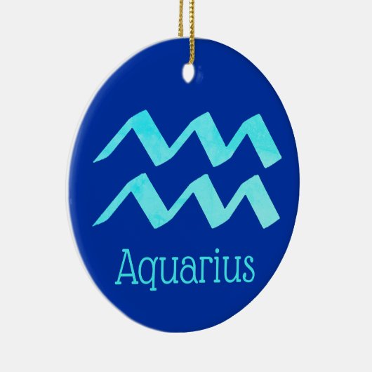 アクエリアスサンサイン〔占星術の〕十二宮図記号 セラミックオーナメント (右)