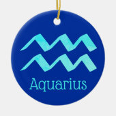 アクエリアスサンサイン〔占星術の〕十二宮図記号 セラミックオーナメント (正面)