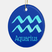 アクエリアスサンサイン〔占星術の〕十二宮図記号 セラミックオーナメント (左)