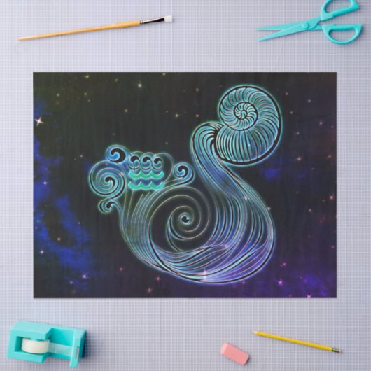 アクエリアスザウォーターキャリア〔占星術の〕十二宮図ティッシュペーパー 薄葉紙 (クラフト)