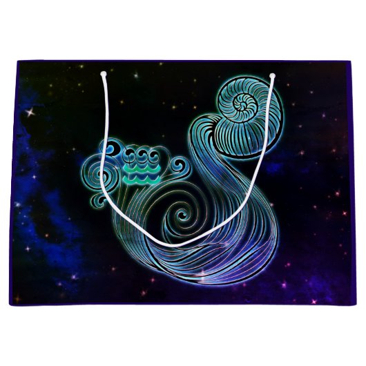 アクエリアスザウォーターキャリア〔占星術の〕十二宮図抱き枕 ラージペーパーバッグ (正面)