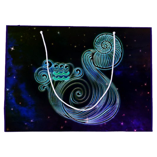 アクエリアスザウォーターキャリア〔占星術の〕十二宮図抱き枕 ラージペーパーバッグ (裏面)