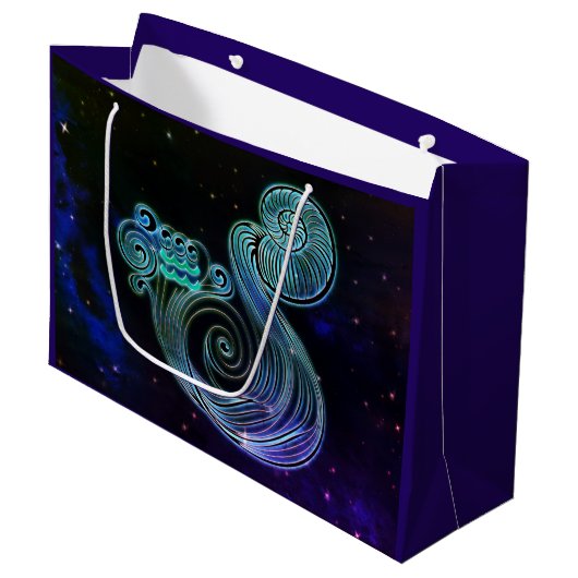 アクエリアスザウォーターキャリア〔占星術の〕十二宮図抱き枕 ラージペーパーバッグ (正面アングル)