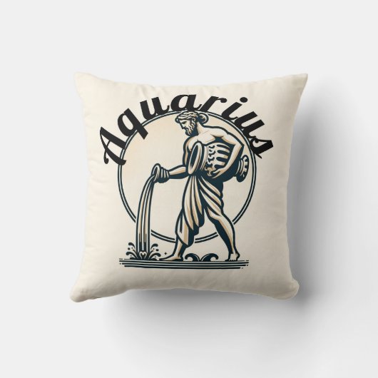 アクエリアスザウォーターベアラヴィンテージ〔占星術の〕十二宮図 クッション (裏面)