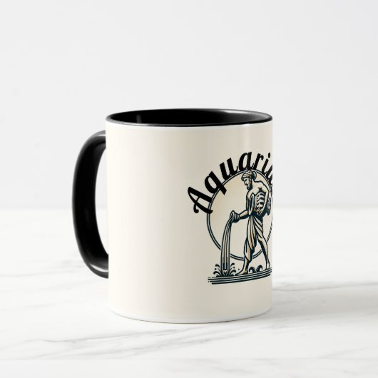 アクエリアスザウォーターベアラヴィンテージ〔占星術の〕十二宮図 マグカップ (正面左)