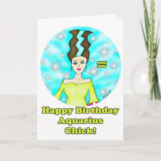 アクエリアスシック誕生日グリーティング カード (正面)