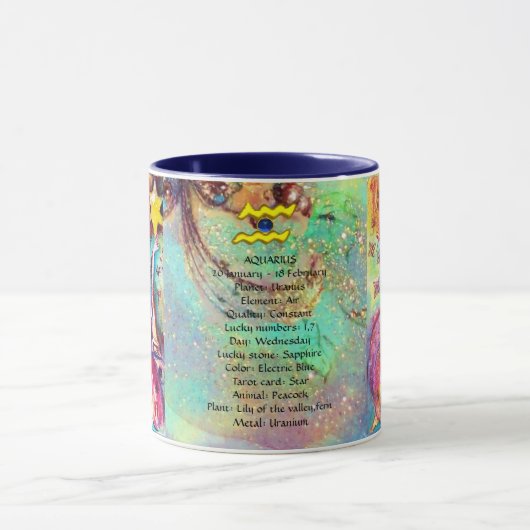 アクエリアススタータロット星占い〔占星術の〕十二宮図誕生日 マグカップ (中央)