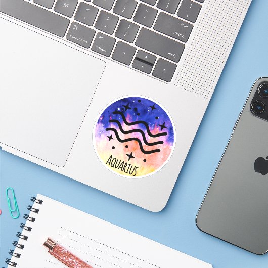 アクエリアステッカー シール (ノートパソコンとiPhone)