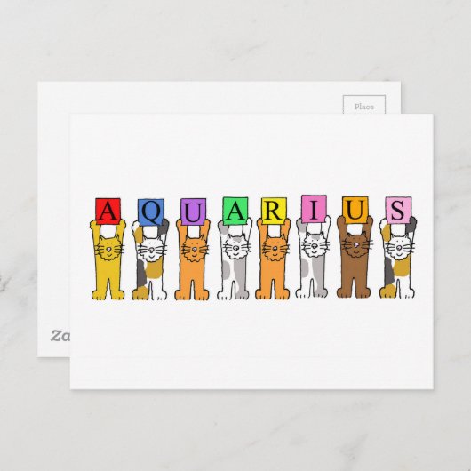 アクエリアスハッピーバースデー猫たち ポストカード (正面/裏面)