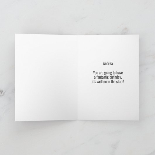 アクエリアスハッピーバースデー〔占星術の〕十二宮図星占い挨拶 カード (内部)