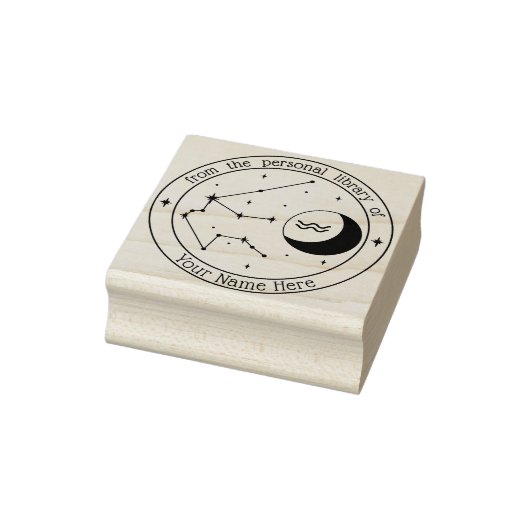 アクエリアスパーソナライズされた〔占星術の〕十二宮図ブックスタンプ ラバースタンプ (スタンプ)