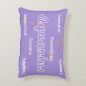 アクエリアスパープルブルーウォーターカラーアストロロジー〔占星術の〕十二宮図 アクセントクッション (裏面(縦))