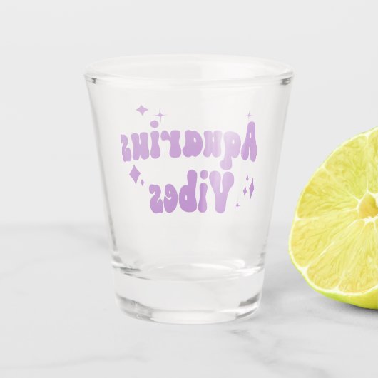 アクエリアスビベス〔占星術の〕十二宮図星占いパープルスターズ ショットグラス (裏面)