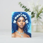 アクエリアスブラックウーマン〔占星術の〕十二宮図オーキッドアート ポストカード (スタンド正面)