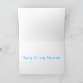 アクエリアスブルー〔占星術の〕十二宮図シンボル誕生日 カード (内部)