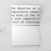 アクエリアスホース中国のウエスタンアストロロジー誕生日 カード (内部)