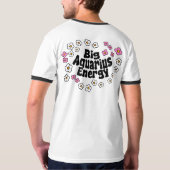 アクエリアスマッシュルーム花〔占星術の〕十二宮図サインかわいいTシャツ Tシャツ (裏面)