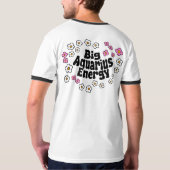 アクエリアスマッシュルーム花〔占星術の〕十二宮図標識 Tシャツ (裏面)