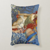 アクエリアス人魚ゴシック様式の青い芸術 アクセントクッション (正面(垂直))