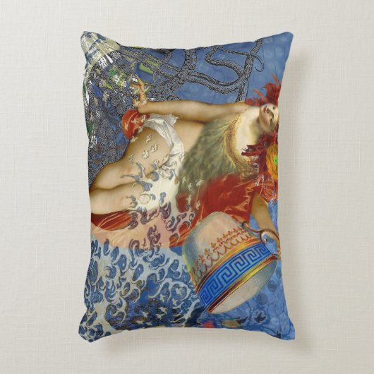 アクエリアス人魚ゴシック様式の青い芸術 アクセントクッション (正面(垂直))