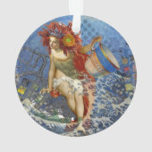 アクエリアス人魚ゴシック様式の青い芸術 オーナメント (裏面)