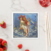 アクエリアス人魚ゴシック様式の青い芸術 スタンダードカクテルナプキン (インサイチュ)