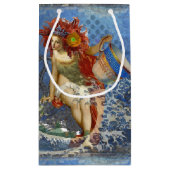 アクエリアス人魚ゴシック様式の青い芸術 スモールペーパーバッグ (裏面)