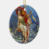 アクエリアス人魚ゴシック様式の青い芸術 セラミックオーナメント (右)