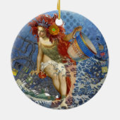 アクエリアス人魚ゴシック様式の青い芸術 セラミックオーナメント (裏面)