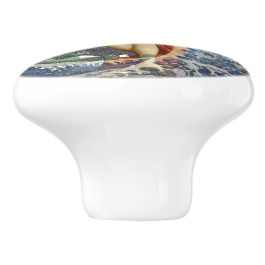 アクエリアス人魚ゴシック様式の青い芸術 セラミックノブ (側面)