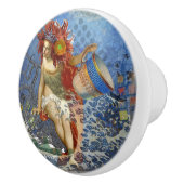 アクエリアス人魚ゴシック様式の青い芸術 セラミックノブ (右)