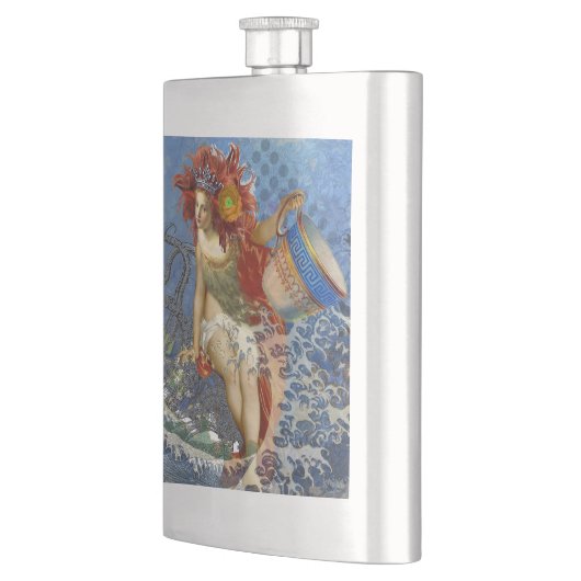 アクエリアス人魚ゴシック様式の青い芸術 フラスク (左)