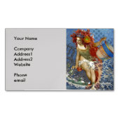 アクエリアス人魚ゴシック様式の青い芸術 マグネット名刺 (正面)