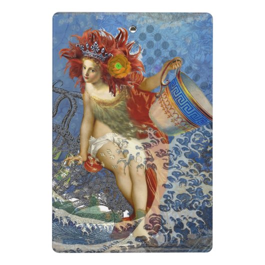 アクエリアス人魚ゴシック様式の青い芸術 ミニクリップボード (裏面)