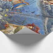 アクエリアス人魚ゴシック様式の青い芸術 ラッピングペーパー (角)