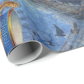 アクエリアス人魚ゴシック様式の青い芸術 ラッピングペーパー (ロールコーナー)