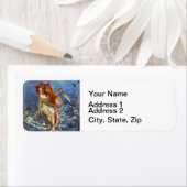 アクエリアス人魚ゴシック様式の青い芸術 ラベル (インサイチュ)