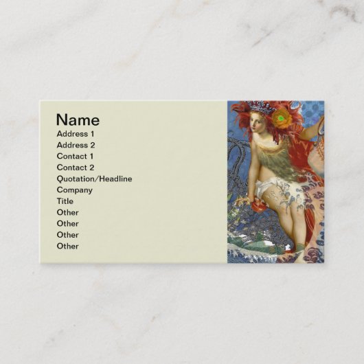 アクエリアス人魚ゴシック様式の青い芸術 名刺 (正面)