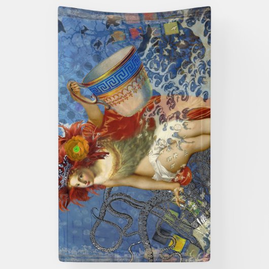 アクエリアス人魚ゴシック様式の青い芸術 横断幕 (縦)