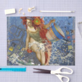 アクエリアス人魚ゴシック様式の青い芸術 薄葉紙 (クラフト)