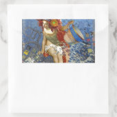 アクエリアス人魚ゴシック様式の青い芸術 長方形シール (バッグ)